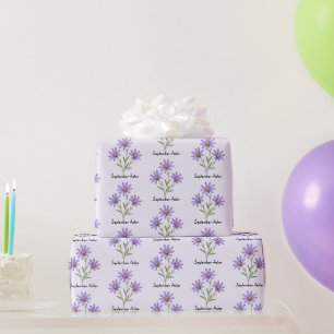 September Aster Bloemen Cadeaupapier