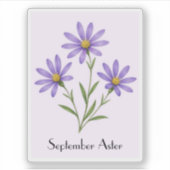 September Aster Bloemen Sticker (Voorkant)