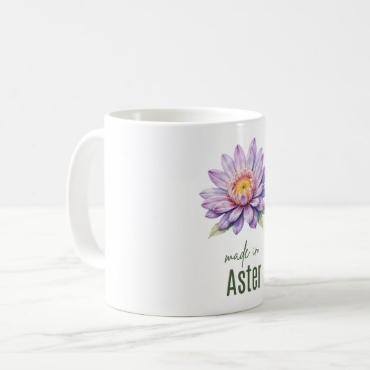September Aster Flower Mug | Coffee Cup (Devant gauche)