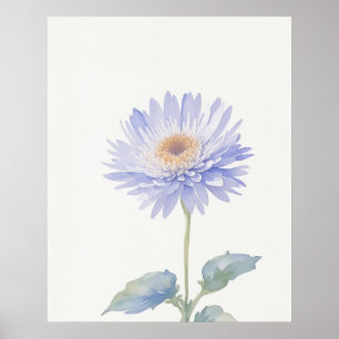 September Aster Geboorte Bloem Poster