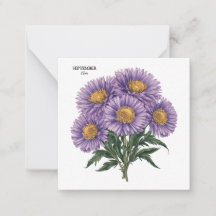 September Aster Geboorte Maand Custom Bloemen Kuns
