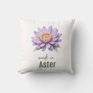 September Aster Geboortebloem Platte Dank Je Kussen
