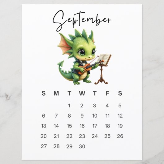 September Baby Dragon Art Print Cozy Fantasy  (Voorkant)