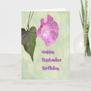September Birthday Kaart met Morning Glory