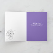 September Birthday Morning Glory Asters Botanical Kaart (Binnen)