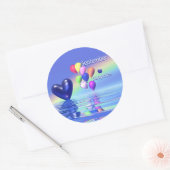 September Birthday Sapphire Heart Ronde Sticker (Envelop)