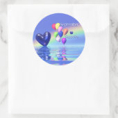 September Birthday Sapphire Heart Ronde Sticker (Tas)