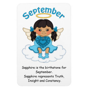 September Birthstone Angel Black Premium Magnet Magneet