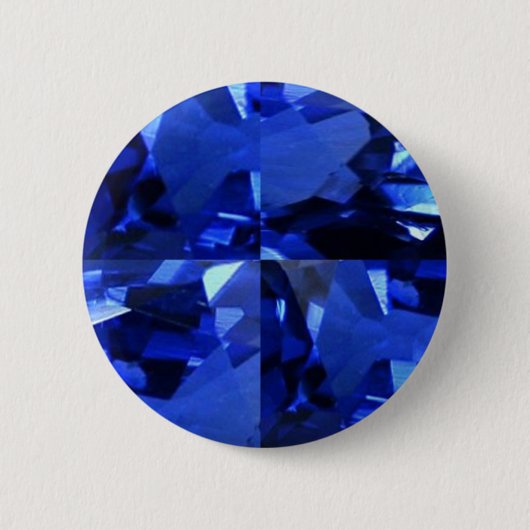 September Birthstone Pareltjes Ronde Button 5,7 Cm (Voorkant)