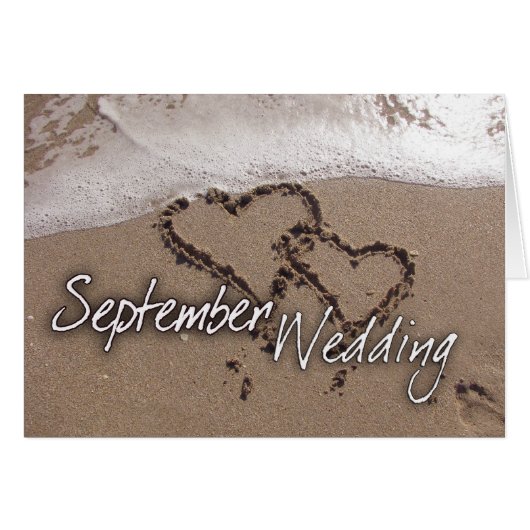 September Destination Beach Weddencard (Voorkant Horizontaal)