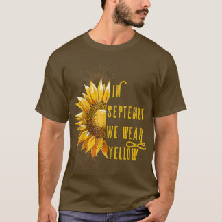 September Draag Gele Kanker van de Kindertijd Awar T-shirt