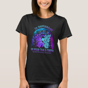September dragen we turkoois & paarse vlinder zelf t-shirt