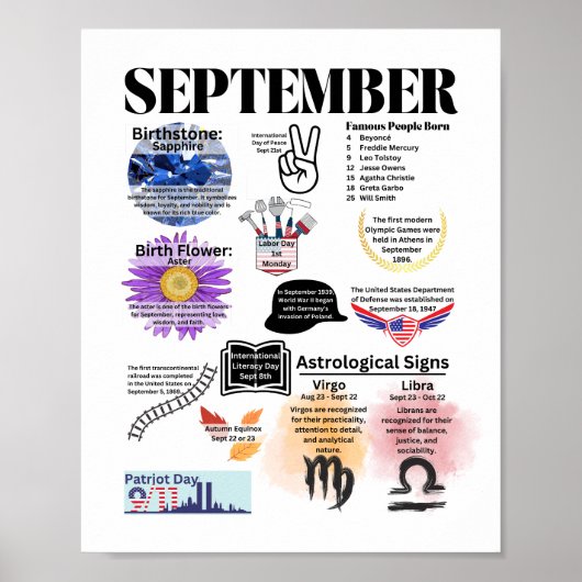September Fun Facts Poster (Voorkant)