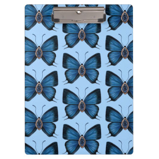 September Geboorte Blauw Saffier Vlinderpatroon Klembord
