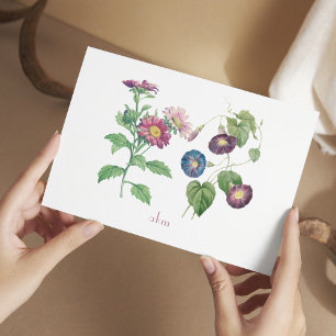 September Geboorte Maand Bloem Platte Nota Kaart Notitiekaartje