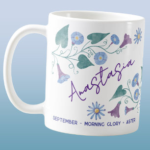 September Geboortebloem Aangepaste naam Morning Gl Koffiemok