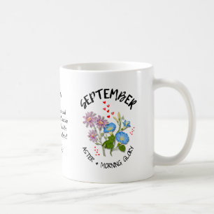 SEPTEMBER Geboortemaand Bloem gepersonaliseerd Koffiemok