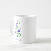 September Geboortemaand Bloem Paarse Morgenstond Koffiemok (Voorkant links)
