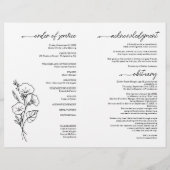 September Geboortemaand Bloemenbegrafenisprogramma Flyer (Achterkant)