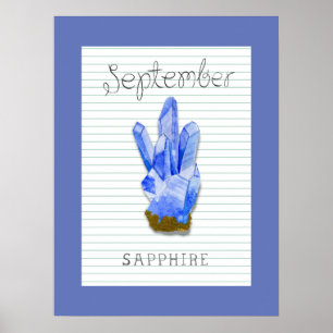 September Geboortesteen Saffier Kunstwerk Poster