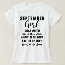 September Girl Birthday Gift Funny Dames T Shirt