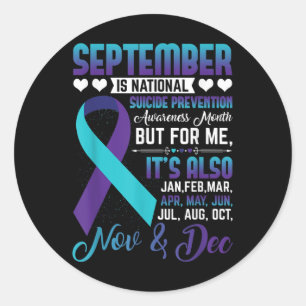 September is het nationale bewustzijn van zelfmoor ronde sticker