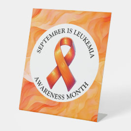 September is Leukemia Awareness Month Reclamebord Met Voetstuk