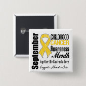 September Kinderkankermaand Vierkante Button 5,1 Cm (Voorkant /achterkant)