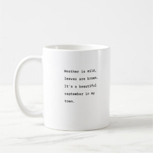 September koffie mok typografie poëtisch weer