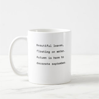 September koffie mok typografie poëtische bladeren