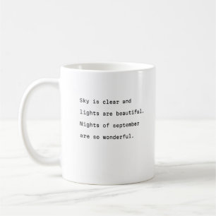 September koffie mok typografie poëtische heldere