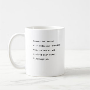 September koffie mok typografie poëtische kersen