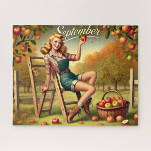 September Landbouw Oogst Pin-Up Legpuzzel