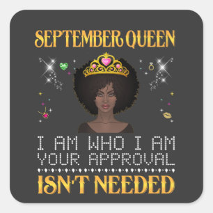 september meisje ik ben je applaus niet ... vierkante sticker