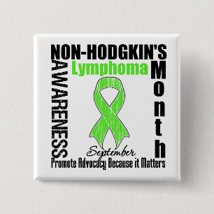 September Non Hodgkin's Lymphoma Awareness Month Vierkante Button 5,1 Cm