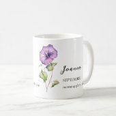 SEPTEMBER OCHTEND GLORIE GEBOORTE BLOEM MAAND NAAM KOFFIEMOK (Voorkant rechts)