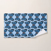 September Sapphire Blue Butterfly Pattern Design Bad Handdoek (Handdoek)