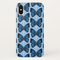 September Sapphire Blue Butterfly Pattern Design