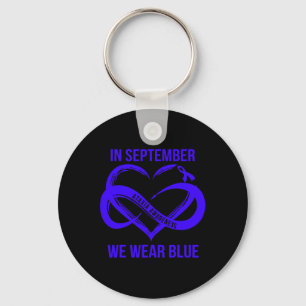September We Draag Blue Ataxia Awareness Ribbon Sleutelhanger