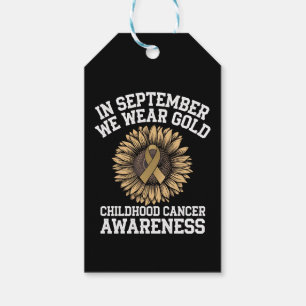 September We dragen goud Kinderkankerbewustzijn Cadeaulabel