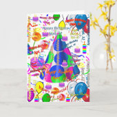 Septembre, 12 Anniversaire Carte de voeux pliée (Fleur jaune)