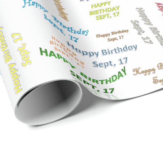 Septembre, 17 Anniversaire Cadeau Papier (Coin rond)