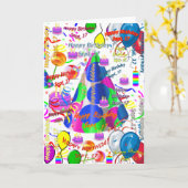 Septembre, 17 Anniversaire Carte de voeux pliée (Fleur jaune)