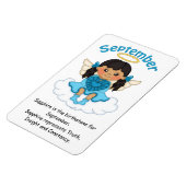 Septembre Ange en pierre noire Magnet Premium (Côté Gauche)