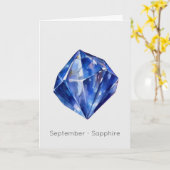 Septembre Birthstone Sapphire Bonne carte d'annive (Fleur jaune)