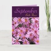 Septembre Fleur de naissance - Carte Aster Note (Devant)