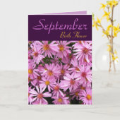 Septembre Fleur de naissance - Carte Aster Note (Fleur jaune)