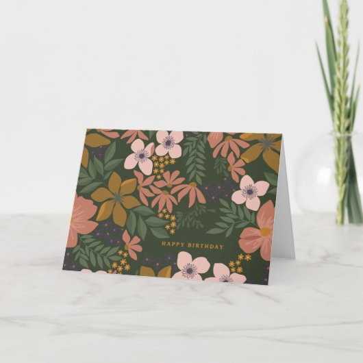 Septembre Floral Anniversaire Carte de voeux (Devant)