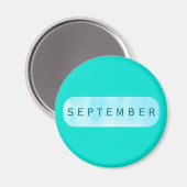Septembre Turquoise Round Magnet par Janz (Recto/Verso)