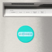 Septembre Turquoise Round Magnet par Janz (In Situ (Lave-vaisselle))